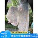 蘿美醬彩色花苞闊腿褲女夏季薄2025新款高腰垂感小個(gè)子直筒休閑冰絲裙褲 彩色花苞裙褲常規(guī) S