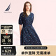 諾帝卡（NAUTICA）【商場同款】女裝春夏新款萊賽爾親膚透氣休閑連衣裙女41DO04 藏青色4NV L