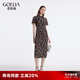 歌莉婭新中式連衣裙女裝新款夏季真絲國風(fēng)印花旗袍1C5R4K020 97D夏夜玫瑰花園印花 S