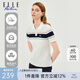 ELLE ACTIVE優(yōu)雅撞色針織POLO衫女士春夏季休閑通勤百搭顯瘦毛織翻領(lǐng)T恤女 白色 M