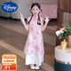 迪士尼（Disney）童裝漢服女童夏季套裝2025新款兒童唐裝中國風旗袍裙女孩套裝裙子 粉色 110 建議4~5歲（100-110cm）