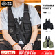 馬登工裝多口袋機(jī)能戰(zhàn)術(shù)馬甲戶外無(wú)袖坎肩攝影釣魚(yú)兩用挎包外套男 黑色 均碼