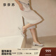莎莎蘇[小金珠]2025年秋季新款百搭增高瑪麗珍鞋紅色漆皮舒適單鞋 灰白色 36