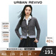 UR2025春季新款女裝拼接假兩件新年戰(zhàn)袍針織開衫UYU950032 中灰花灰 S