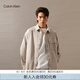 Calvin KleinJeans春秋男士潮流復(fù)古工裝風(fēng)ck貼袋印花通勤長(zhǎng)袖襯衫J326802 PED-奶茶咖 S