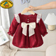 G.DUCKKIDS童裝新品 嬰兒衣服秋裝裙子2022新款周歲禮服長(cháng)袖公主連衣裙0
