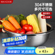 美廚（maxcook）304不銹鋼盆洗菜盆調(diào)料盆 加大加厚味斗36cm 和面MCWA515