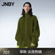 JNBY/江南布衣秋冬針織衫女全羊毛寬松開襟中長款高領(lǐng)5N0312580 351/青芥 XS