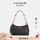 蔻馳（COACH）【禮物】新款?yuàn)W萊女士夏季女包經(jīng)典標(biāo)志老花TERI單肩斜挎包麻將包 IM/胡桃木色/黑色