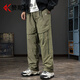 贊斯特日本奢侈品牌2025冬季加厚鴨絨羽絨褲男戶(hù)外防水工裝褲直筒休閑褲 綠色 XL  建議體重145-165斤