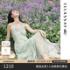 歌力思（ELLASSAY）【盧昱曉同款】夏新品法式碎花茶歇裙薄荷曼波度假吊帶連衣裙女 綠混搭 S