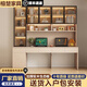 榕楚書桌書架一體桌輕奢現(xiàn)代實木組合臺式電腦桌辦公桌家用學(xué)生學(xué)習(xí)桌 奶油杏長150CM（五門）A01