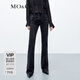 MO&Co.2023秋新品重工做舊洗水中線高腰微喇及地牛仔褲MBC3JEN005moco 牛仔黑色-第2批 S 26