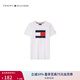 TOMMY HILFIGER夏季童裝男純棉休閑運(yùn)動簡約旗標(biāo)色塊印花圓領(lǐng)短袖T恤22070 白色001 160 14/160cm