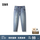 森馬（Semir）牛仔褲男破洞褲復(fù)古潮流錐形褲2025夏季長褲九分褲子109325124102