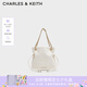 CHARLES&KEITH柔軟抽繩簡(jiǎn)約鏈條福袋包手提托特包包女包七夕禮物CK2-80151536 Cream奶白色 S