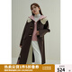 獨(dú)束大碼女裝娃娃領(lǐng)雙面羊毛大衣女冬裝新款微胖mm牛角扣呢子外套 巧克力棕 M (尺碼：1)