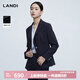 藍(lán)地（LANDI）藏藍(lán)色經(jīng)典醋酸收腰西服外套女套裝春季新款西裝 藏藍(lán)色 S