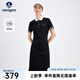Navigare意大利小帆船女士連衣裙25春夏季新品休閑簡約風(fēng)POLO裙時尚中長裙 暗夜黑 L