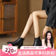 達(dá)芙妮（DAPHNE）官方 白色短靴女2024新款秋冬法式高跟瘦瘦靴子氣質(zhì)百搭馬丁靴女 黑色【5CM經(jīng)典款】 37