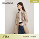 音兒（YINER）Goodland美地女裝法式氣質(zhì)中長(cháng)款西裝領(lǐng)春日雙排扣風(fēng)衣外套 駝色 M