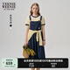 Teenie Weenie小熊女裝白色連衣裙2025夏季新款清新休閑時(shí)尚學(xué)院背帶裙 藏青色 S
