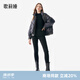歌莉婭黑色牛仔褲女暖姜復(fù)古顯瘦緊身百搭休閑小腳保暖長(zhǎng)褲子1ACJCD030 00B黑色 25