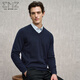 EMZ鄂爾多斯【100%羊毛】羊毛衫男士羊毛衣柔軟親膚抗菌V領(lǐng)不易變形