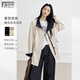對白（DUIBAI）設計感撞色派克式風(fēng)衣女2026春新款時(shí)髦抽繩寬松廓形立領(lǐng)外套 淺米色 M