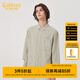 卡賓（CABBEEN）【輕薄亞麻】休閑七分袖襯衫男士2024夏季新款寬松潮牌襯衣 果灰色38 L (175) 50/175