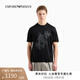 EMPORIO ARMANI/阿瑪尼官方旗艦?zāi)信閭H款萊賽爾棉正肩短袖薄T恤新款夏季 【萊賽爾棉合身版】黑色 M  (推薦：135-150斤)