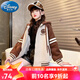 迪士尼（Disney）女童外套春秋冬裝學(xué)生8加厚開(kāi)衫9連帽衛(wèi)衣中大兒童棒球服女孩上衣 咖啡色春秋【不+包】 150  適合140-150cm年齡11-12歲