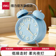 得力（deli）新款全自動(dòng)電子鬧鐘學(xué)生起床神器時(shí)器兒童智能鬧鐘兒童臥室學(xué)生鬧鐘床頭鬧鐘超強(qiáng)大聲桌面時(shí)鐘 【低噪走時(shí)】大號(hào)（送電池）淺藍(lán)