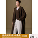 獨(dú)束大碼女裝設(shè)計(jì)感羊毛紐扣無袖針織馬甲套裝2024冬季新品兩件套 摩卡棕 M (尺碼：1) (尺碼：1)