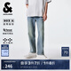 杰克·瓊斯（JACK&JONES）男裝潮時尚舒適百搭簡約風個性字母印花九分直筒牛仔褲225232029 E40淺牛仔藍 32 175 W32