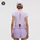 lululemon丨Cinch-Back 女士運動背部抽繩短袖 T 恤 LW3IIOS 薰衣草霜紫 M