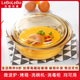 LeBoLeBo微波爐加熱專用器皿蒸雞蛋羹碗湯碗泡面熱飯容器高硼硅玻璃碗帶蓋 1.4升 一蓋多用 微波爐烤箱可用