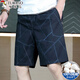啄木鳥(niǎo)夏季工裝拉鏈口袋短褲男士薄款寬松純棉5分中褲子潮流休閑五分褲 556黑藍色 XL