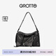 GROTTO個(gè)樂(lè )25年新款SoftCollar保齡球包單肩包小號中號通勤斜挎包 經(jīng)典黑M 亮銀