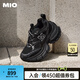 MIO[張予曦同款]米奧微翹圓頭復(fù)古做舊高跟老爹鞋厚底男女休閑鞋 黑色-女款 36