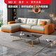 墨夕沙發(fā)小戶型現(xiàn)代簡(jiǎn)約家用免洗科技布直排沙發(fā)布藝沙發(fā)客廳2025新款 0.9米/單人位 橙色+米白【海綿款】