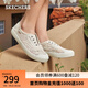 斯凱奇（Skechers）女平底鞋夏季季網(wǎng)面蕾絲透氣鞋子女士時尚低幫113821 乳白色/OFWT 38