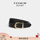 蔻馳（COACH）【七夕禮物】奧萊女士黑色經(jīng)典針扣可剪裁牛皮革腰帶皮帶休閑簡約 IM/黑色/深紅色