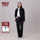 無(wú)印良品（MUJI）女式粗棉線水洗牛津襯衫夾克女外套春季款純色新中式BCB90C5S 黑色 M （160/84A）