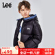 Lee兒童面包羽絨服短款新品男女款輕薄連帽保暖羽絨秋冬外套童裝 黑色 140 cm