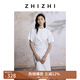 致知ZHIZHI 照碧桃  T型短袖2025夏季新款打褶收腰設(shè)計(jì)休閑百搭 雅白 L