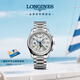 浪琴（LONGINES）瑞士手表 名匠系列計時碼表 月相機械鋼帶男表 L26734786