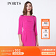 PORTS寶姿 春季新品女裝中袖中長收腰連衣裙YLV8D173NWB002 玫紅色 M (6)
