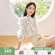 秋水伊人設計感飄帶領(lǐng)襯衫夏季新款女裝復古顯白小個(gè)子上衣 花料 M