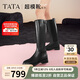 他她盧昱曉超模靴騎士靴大筒圍顯瘦秋冬7TGA1DG4 黑色 38